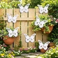 thumbnail image 5 of Ouuluon Butterfly Wall Decor Cute Art Butterfly Ornament, White 9x7in Hanging Decoration for Outdoor Fence Garden Courtyard Balcony Decor, 5 of 7