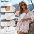 thumbnail image 6 of Xoenoiee Pink American Flag Firework Print Women's Hawaiian Beach Outfit 4th of July 2 Piece Short Sleeve Swim Cover Up Shorts Set Summer Open Front Kimono Cardigan Vacation Beachwear, S, 6 of 7