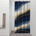 thumbnail image 2 of Blue White Gold Marble Pattern Shower Curtain 36"x72" ,Bathroom Decorative Shower Curtains Set with 12 Hooks,Modern Waterproof Washable Shower Curtain, 2 of 6