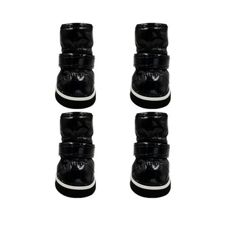 Soft Waterproof Pet Paw Care Winter For Small Dogs Warm Chihuahua Teddy Anti-slip Pet Products pet shoe Snow Boots Dog Shoes BLACK S