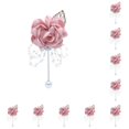 thumbnail image 2 of Ounissouiy Ramillete clásico Belleza atemporal para celebraciones de bodas Broches Ocasiones formales champán rosa champán rosado 10Conjunto, 2 of 6