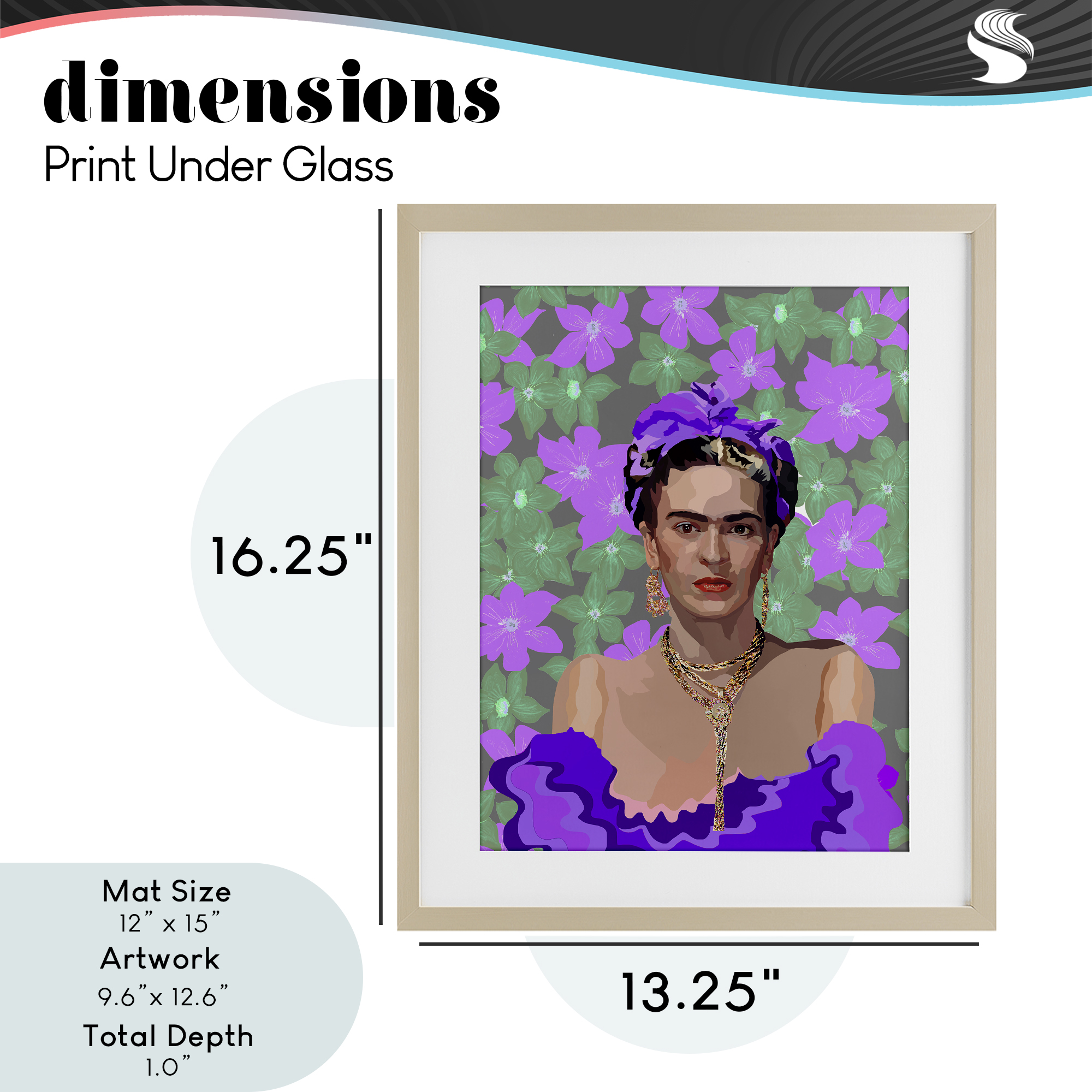 Floral Reverie Frida Birch Framed Print Under Glass, design by Lynnda Rakos