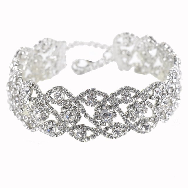 Collier Ras du Cou en Strass Bijoux Collier Ajustable Colliers Ras du Cou en Argent pour Femmes et Filles