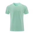 thumbnail image 6 of USNSM Men's Short Sleeve Workout Shirts Quick Dry Breathable Lightweight Athletic T-Shirts Running Gym Summer Sports Shirt Green XXL, 6 of 7