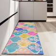 thumbnail image 4 of Multi Color Floral Checkered Pattern Kitchen Rug Mat,Kitchen Runner Rugs Non Skid Washable,Decorative Kitchen Floor Mats for Kitchen,Sink,Laundry,17"X47", 4 of 5