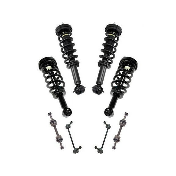 Front and Rear Shock Strut Coil Spring Sway Bar Link Kit 8 Piece - Compatible with 2014 - 2017 Ford Expedition 2015 2016
