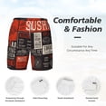 thumbnail image 4 of Kdxio Sushi Menu Print Men'S Swim Trunks With Compression Liner 7 Inch Inseam Quick Dry Swim Shorts, 4 of 7