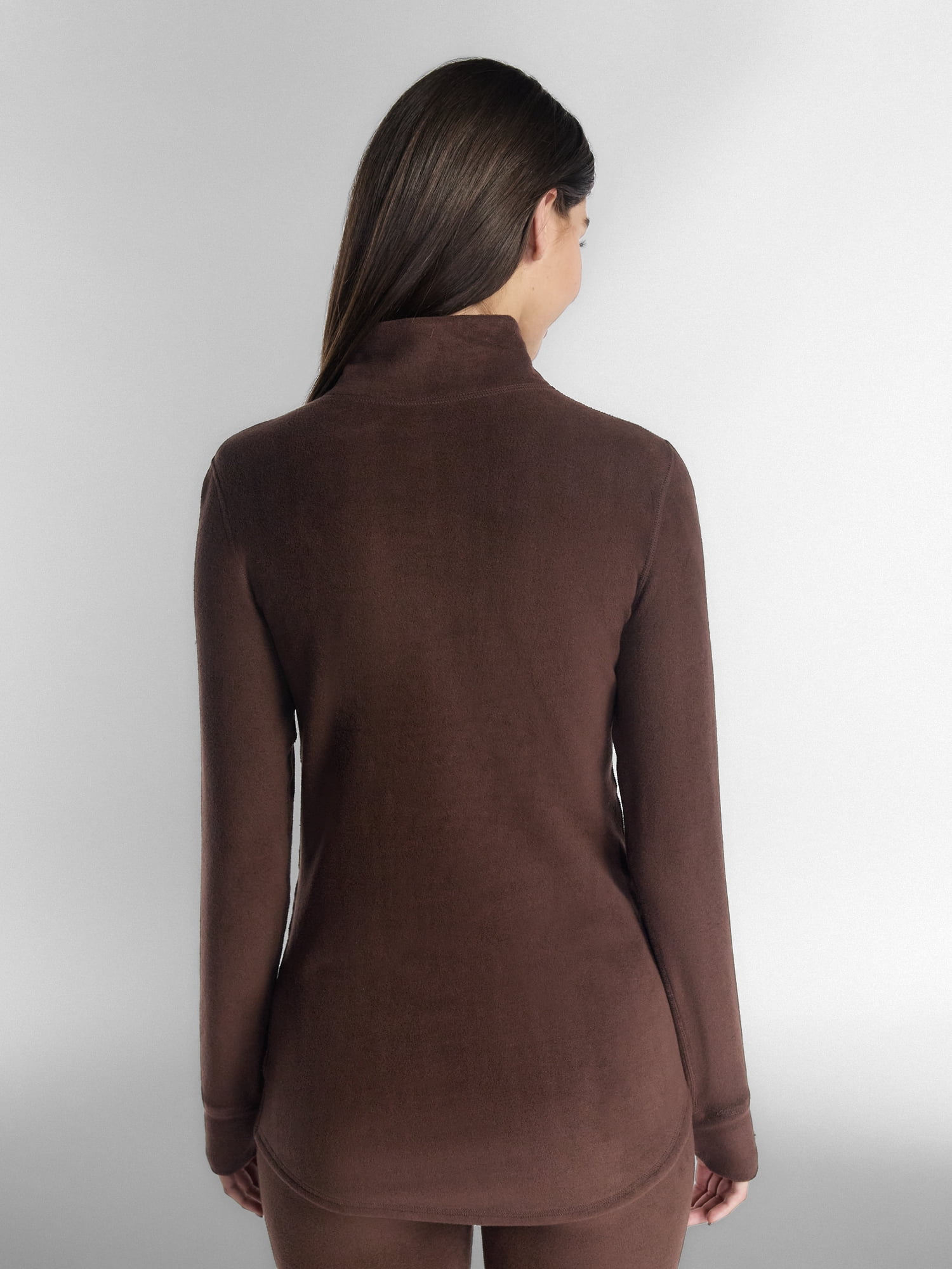 ClimateRight by Cuddl Duds Women's Mild Stretch Fleece Long Sleeve Mock with Half Zip Thermal Base Layer Thermal Top, Sizes XS to 4X