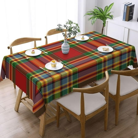 

Rectangle Table Cloth Scottish Clan Chatten Tartan Plaid Resistant Washable Tablecloth Decorative Table Cover for Dining Indoor and Outdoor