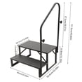 thumbnail image 2 of TFCFL 2-Step Porch Steps Stool Ladder Swimming Pool Ladder w/ Handrails Floor Mounted Step Ladder, 2 of 19