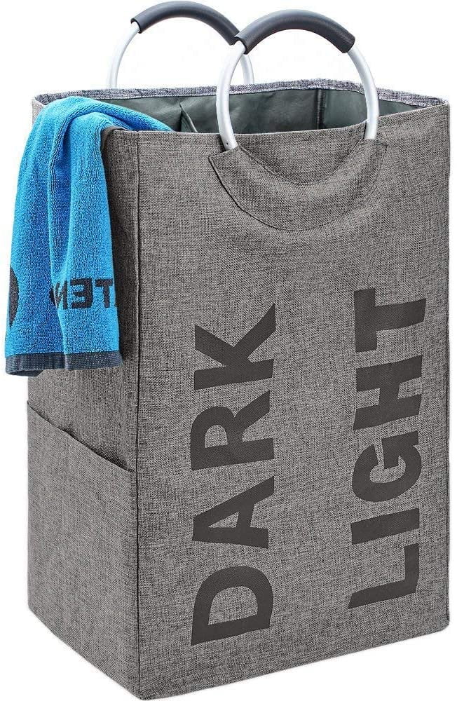 HOMEST Double Laundry Hamper with Handle, SelfStanding Modern Laundry