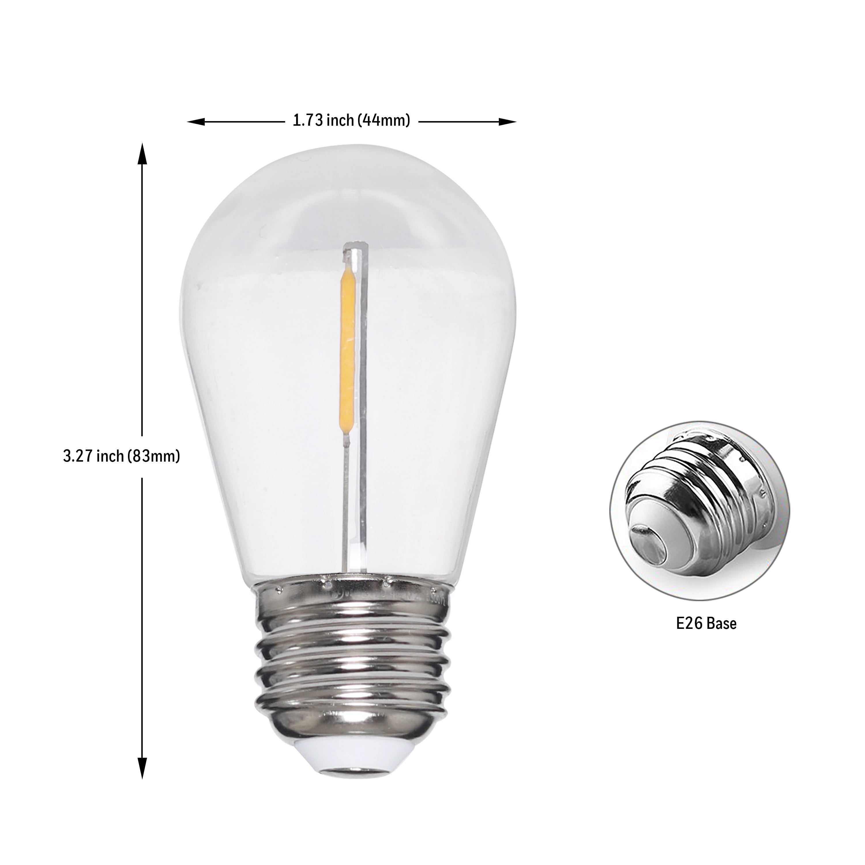 Honeywell LED Outdoor String Lights, 24 ft. Warm White Patio Décor Light, 8 Bulb Vintage Style Lighting