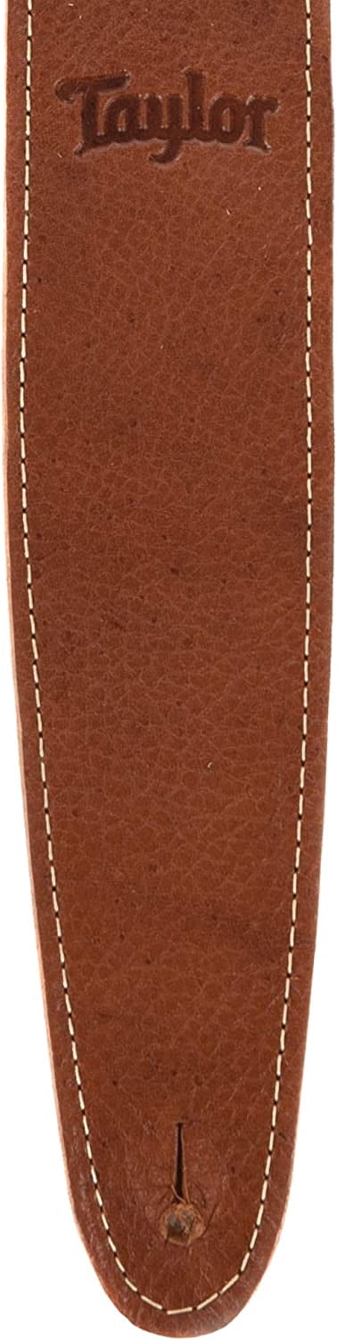 Taylor 2.5" Leather Guitar Strap - Suede Back, Medium Brown