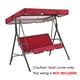 thumbnail image 4 of Columpio Wosthever para 3 Personas Cubierta de Asiento Dosel para Sombra de Sol Jardín Rojo, 4 of 6