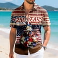 thumbnail image 4 of mgoYE 4th of July Button Shirt Men 250 Years American Anniversary Button Shirt American Flag Stars Fireworks Graphic Tee Tops(Wine,S), 4 of 6