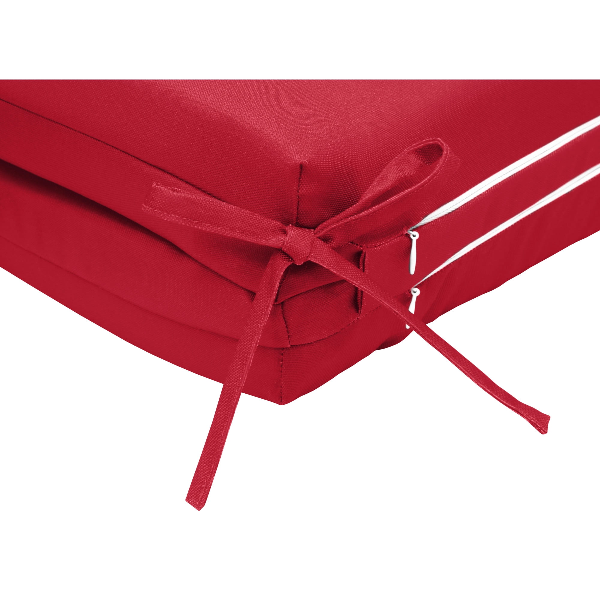 Outdoor Solid Olefin Textured High Back Cushion 20 x 45 in Red