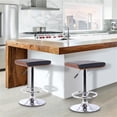 thumbnail image 2 of Armen Living Java Barstool in Black Faux Leather, Walnut Wood and Chrome Finish, 2 of 4