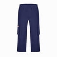 thumbnail image 6 of Resicozy Mens Long Cargo Shorts Below Knee with Pockets Lightweight Summer Baggy Classic Shorts Navy L, 6 of 7