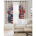 thumbnail image 2 of 4th of July Kitchen Curtains Red Blue Floral Independence Day Rustic Cafe Short Curtains for Bathroom Blackout Window Curtain Grommet Small Window Treatment Drapes for Bedroom Living Room 27.5"x39"x2, 2 of 9