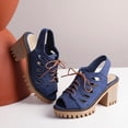 thumbnail image 4 of Tamaño de zapatos de mujer de tacón alto de microfibra de cuero artificial y mezclilla de moda 35-43 Wmkox8yii hfjk2630, 4 of 9