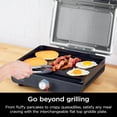 thumbnail image 5 of CvNinja GR101 Sizzle Smokeless Indoor Grill & Griddle, 14'' Interchangeable Nonstick Plates, Dishwasher-Safe Removable Mesh Lid, 500F Max Heat, Even Edge-to-Edge Cooking, Grey/Silver, 5 of 9