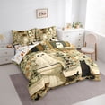 thumbnail image 2 of Feelyou Cute Toilet Ghost Twin Bedding, Boho Floral Black Cat Bedding Comforter Set, Sage Green, Halloween Reversible, 7pcs, 2 of 7