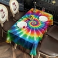thumbnail image 2 of Colorful Rainbow Tie Dye Spiral Pattern Rectangle Tablecloth 60"x102",Waterproof Polyester Rectangle Table Cloth, Wipeable Spillproof Polyester Tablecloth for Dining, Camping, Indoor and Outdoor, 2 of 6
