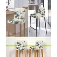thumbnail image 5 of Teal Tulip Butterfly Bar Stool Covers Set of 2, Turquoise Floral Farmhouse Beige Stretch Washable Bar Chair Covers with Backs, Removable Pub Counter Height Chair Cover for Kitchen Dining Room Cafe, 5 of 7