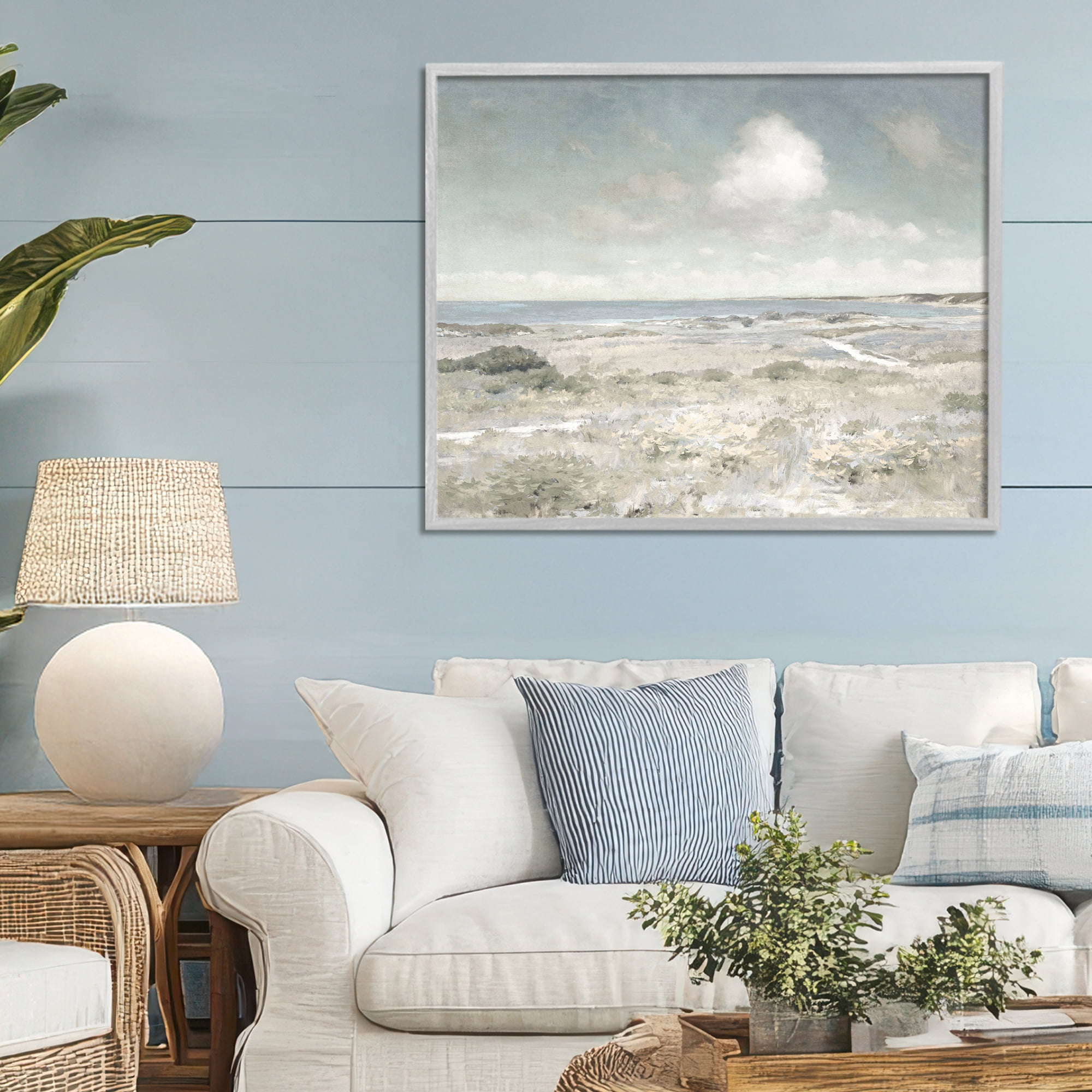 Stupell Industries By The Shore Neutrals Gray Framed Giclee Art, design by Christy McKee