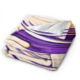 thumbnail image 2 of ZICANCN Throw Blanket Wavy Purple Fluid Marbled , Couch Ultra Soft Micro Fleece Sofa Bed Camping Travel Blanket for Adults, 50"x40", 2 of 8