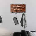 thumbnail image 4 of Cevemin Personalized Wooden Welcome Key Holder - Rustic Entryway Wall Decor with Steel Hooks, Unique Housewarming Gift for Home, Porch & Living Room (10.24 Inches), 4 of 6