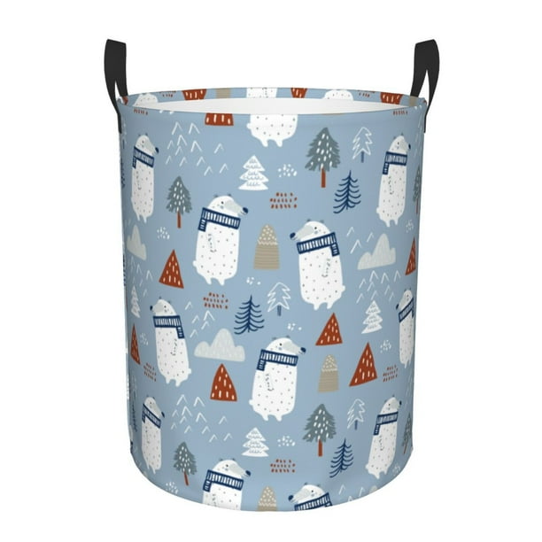 Fotbe winter Scarf beer Cesto de Ropa con Asas, Cesto Impermeable de Gran Capacidad, Bolsa de Lavado para Dormitorio, Cesto de Ropa con Ruedas y Asas-Small