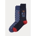 thumbnail image 2 of POLO RALPH LAUREN Big & Tall Heart Polo Bear-Pattern Dress Socks 2-Pack, 2 of 2
