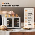 thumbnail image 5 of Toaster 4 Slices, Stainless Steel, Touch Screen for Dual Control, Digital Timer, Smart Toaster with 6 Bread Type, Wide Slot, Removable Crumb Tray, 5 of 9