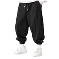 thumbnail image 2 of Blmnix Men Pants Corduroy Pants Comfy Pants Baggy Joggers Sweatpants Ankle Low Rise Taper Black Mens Pants Casual,S, 2 of 6