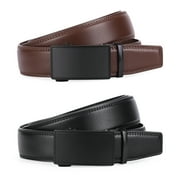 SENDEFN 2 Pack Ratchet Belt for Men,Mens Leather Belt in Gift Set Box for Dress Casual,Size Adjustable Trim to Fit