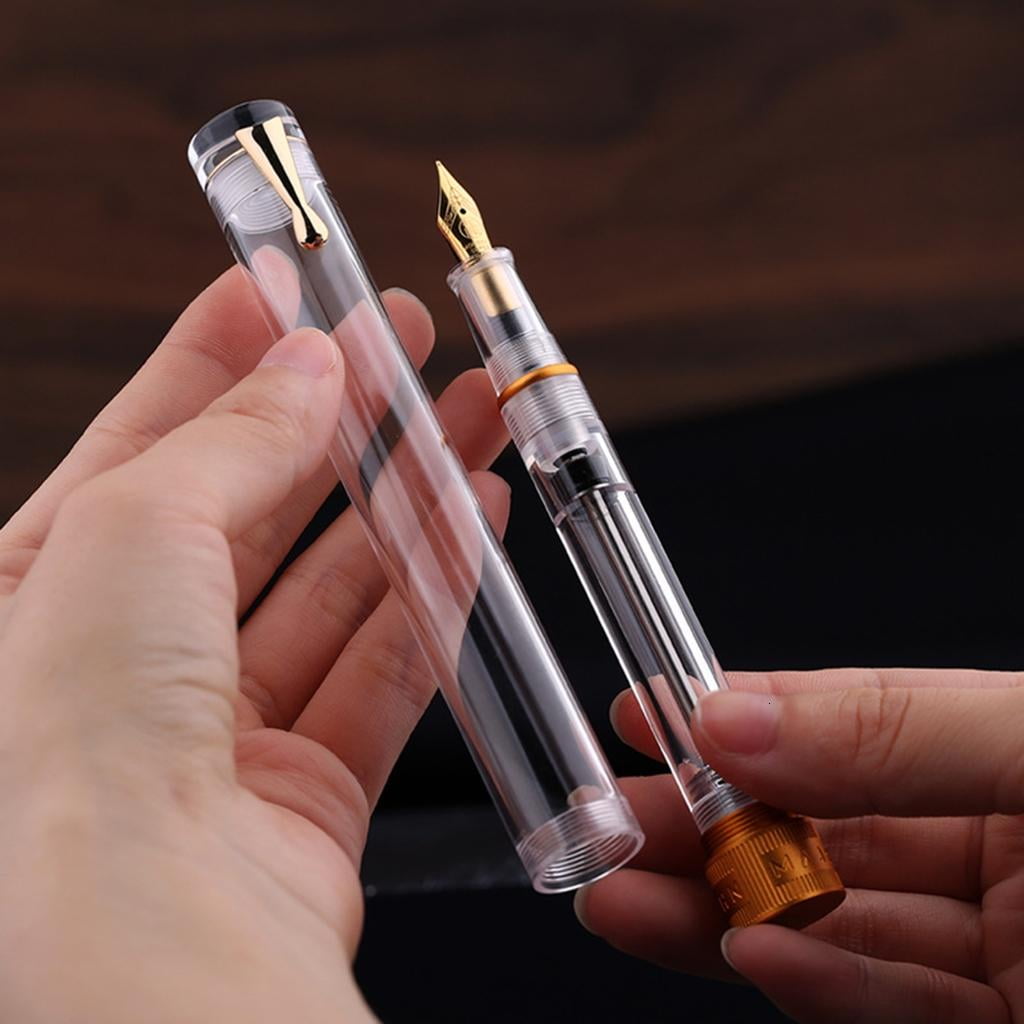 Giaone Clear Body Fountain Pen Vacuum Ink Filling Systems Designs with Nib Choices