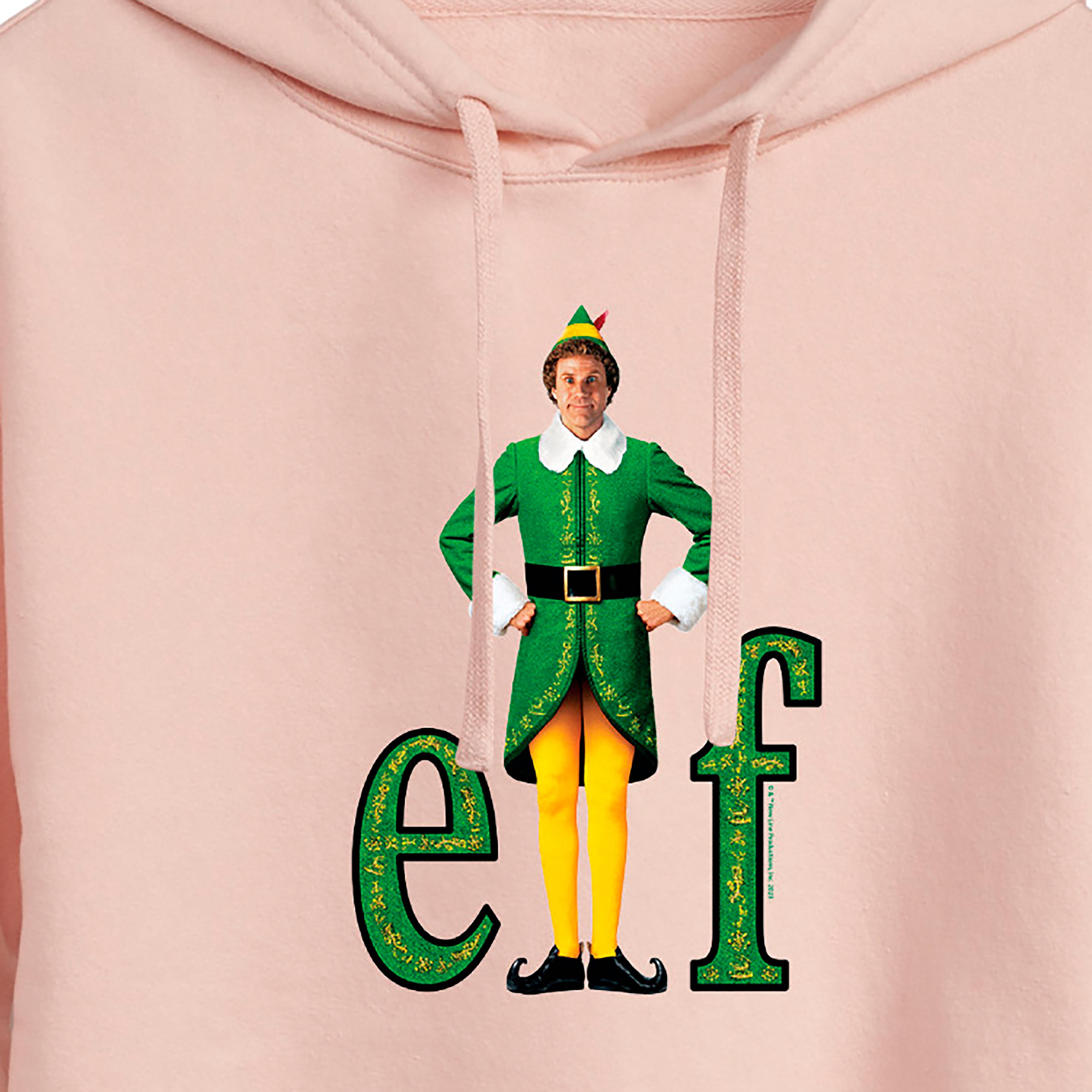 ELF - With Buddy - Juniors Cropped Pullover Hoodie