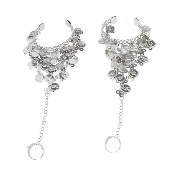 Accesorios para danza del vientre con anilla de cadena de extensión los 2 colores Plata Colcomx pulseras de joyería de danza del vientre
