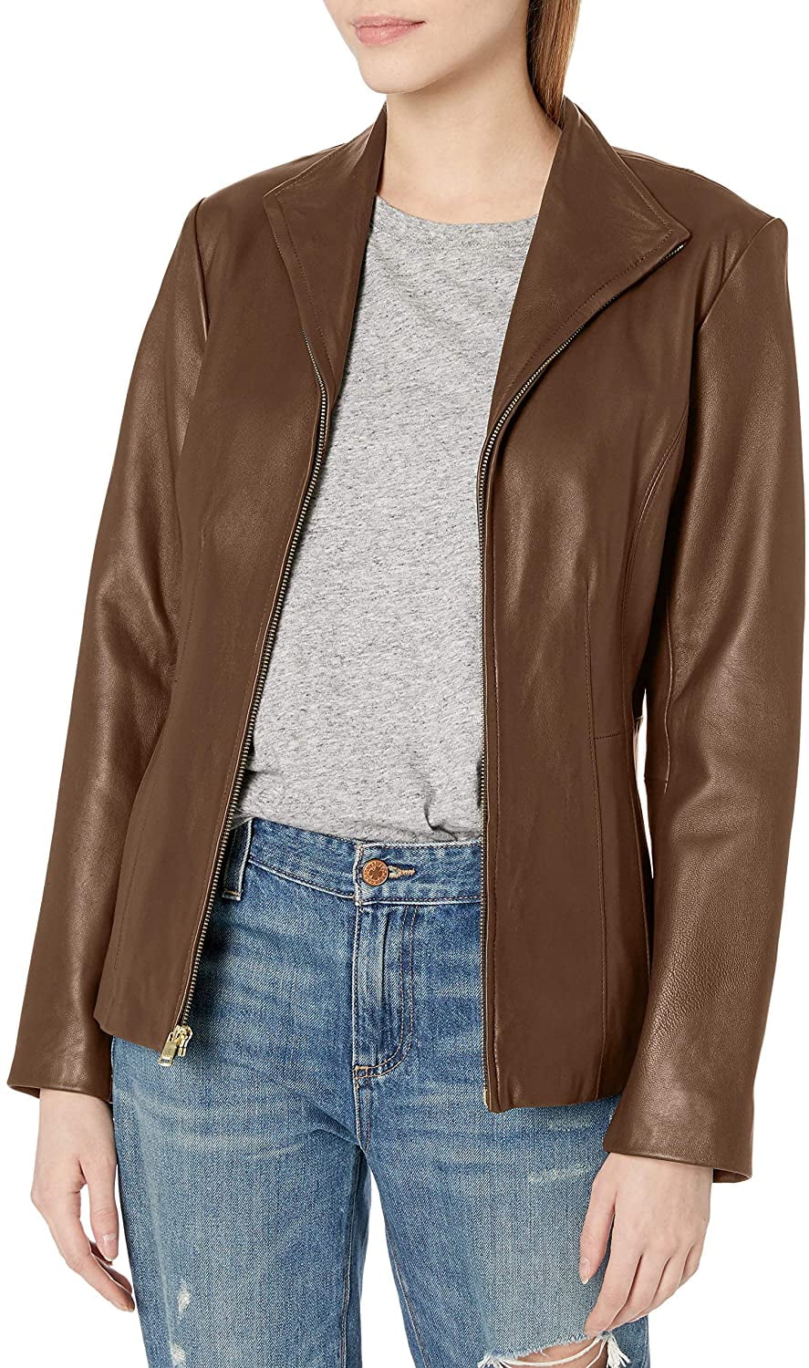 Cole Haan Womens Leather Wing Collared 