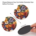 thumbnail image 3 of 2 Package Car Coasters Drink Absorbable Rubber Base Cup Holder Coasters Non-Slip Coasters Bar Coasters Car Interior Accessories 2.7 Inches Groovy Flowers (2), 3 of 5