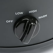 Mainstays 2 Quart Round Slow Cooker, with Matte Black Finish and Glass Lid
