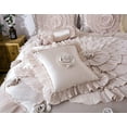 thumbnail image 3 of Tache Satin Ruffle Floral Elegant Champagne Beige Frosted Fields Victorian Royal 6pc Comforter Bedding Set, King, 3 of 8