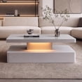 thumbnail image 6 of ARICOEASY LED Coffee Table with Storage Space, 43.3" Modern High Gloss Center Table with RGB LED Lights for Living Room, Grey, 6 of 7