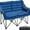 Blue-Double, variant on Bronkige Double Camping Chair for 2 Person - Oversized Padded Folding Loveseat - Portable Camping Couch Heavy Duty Lawn Chairs for Outdoor Beach - Support 500LBS