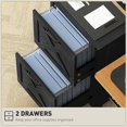 thumbnail image 4 of HOMCOM 2 Drawer Vertical File Cabinet with Silent Slides, Rustic Farmhouse Filing Cabinet with Barn Doors for A4/Letter Size, Printer Stand with Storage for Home Office, Distressed Black, 4 of 5