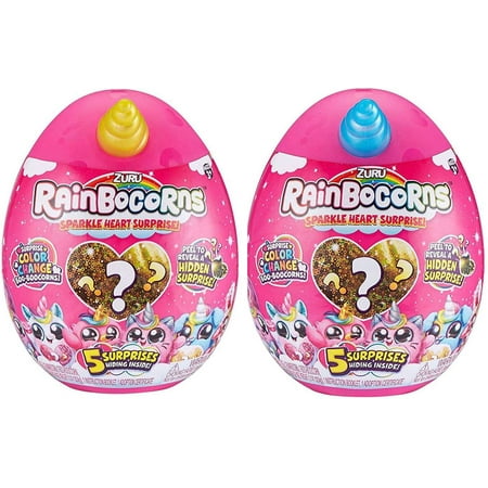 Rainbocorns Sparkle Heart Surprise LOT of 2 Mystery Slow Rise Plush