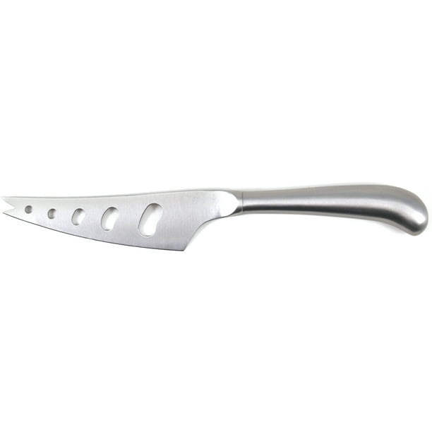 Outset Stainless Steel Hollow Edge Cheese Knife with Fork Tip, 9 Inch
