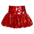 thumbnail image 3 of Raenseen Jupe Mini à Paillettes Y2K pour Femmes, Paillettes Brillantes, Taille Haute, Concert Festival Rave Rouge G, 3 of 4