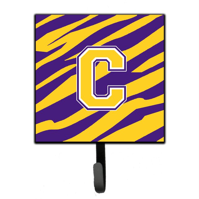 "Treasures CJ1022-CSH4 Tiger Stripe-Purple Gold Leash Holder o Key Hook Initial C, Small, Multicolor" Caroline's Treasures CJ1022-CSH4